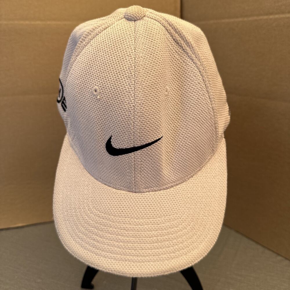 Nike Hat Cap Fitted Adult Large Brown Black Swoosh Athletic‎ SQ Golf Golfer Mens